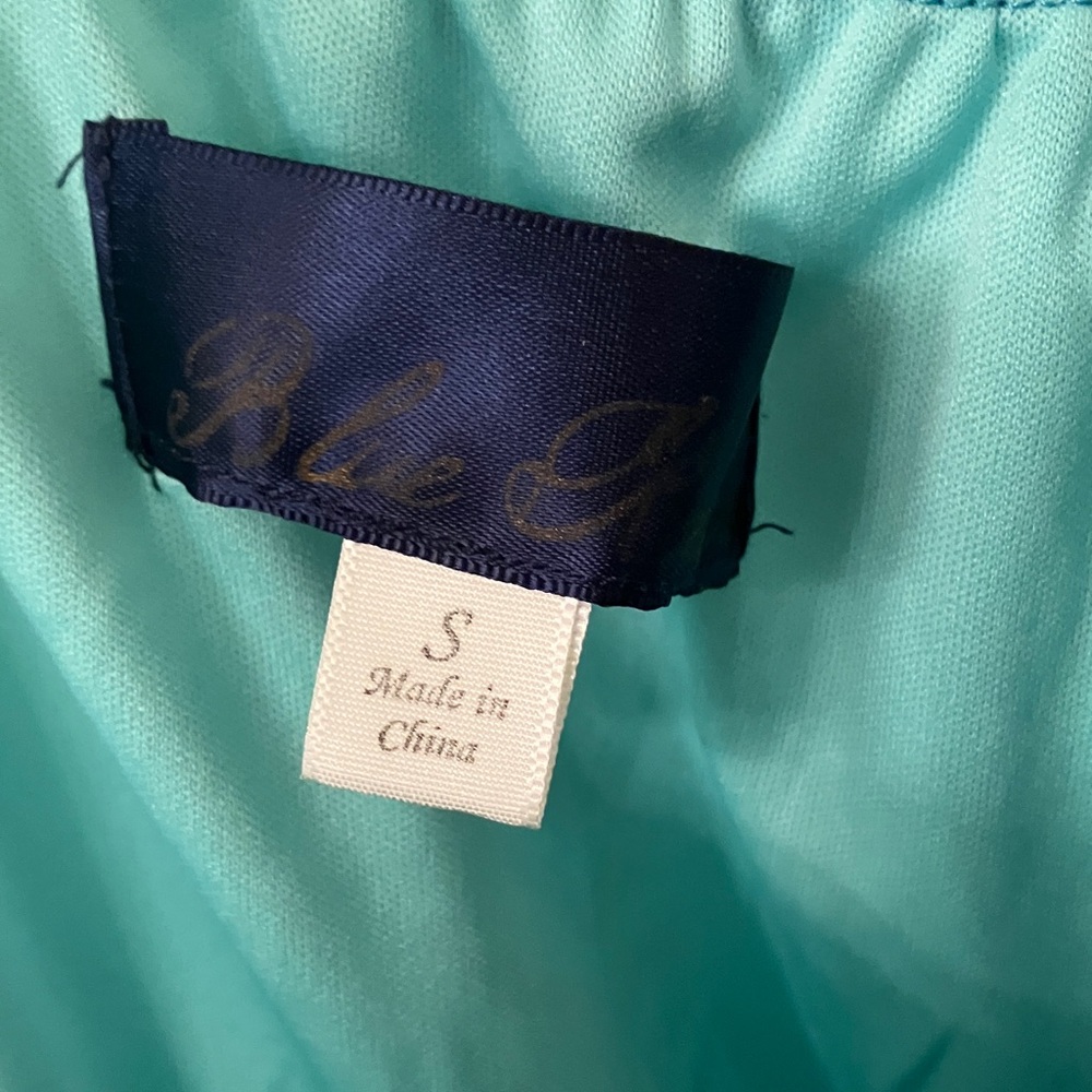 Francescas Blue Rain Teal Green Maxi Dress with Gold Trim - Picture 3 of 6